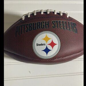 Pittsburgh Steelers Logo Football Black Letters Leather